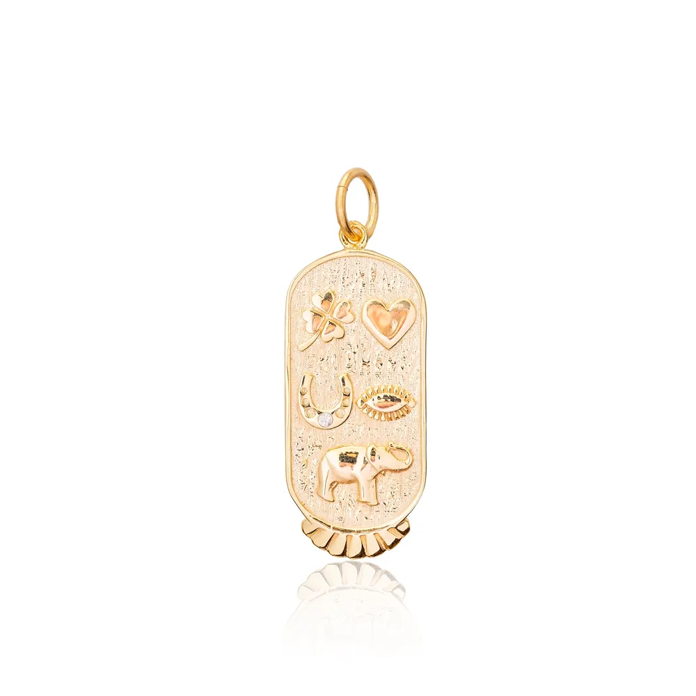 Symboles de charme de bonne chance et de fortune fabriqués à la main bijoux en argent sterling 925 pendentif en gros