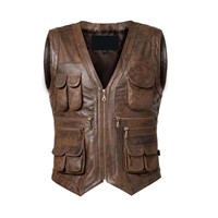 Gilet noir avec motif en pierre d'acier, gilet en cuir personnalisé, cuir de mouton de haute qualité, gilet en cuir pour homme