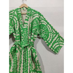 Robe Maxi en coton indien, tenue de nuit, Style Kimono, fait à la main, avec des applications, nouveau modèle, vente en gros - Product Image 3