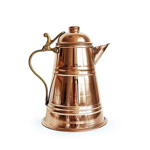 Olla de Leche de Cobre de Anatolia, Tazón Hecho a Mano de Color Cobre Kervan, Auténtico para Servir Bebidas, Artículo Decorativo Tradicional y Elegante - Product Image 1