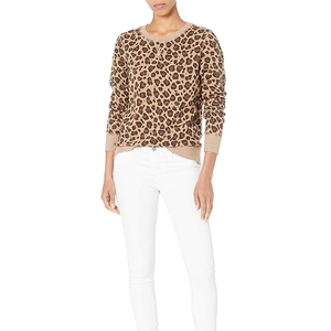 เสื้อสเวตเตอร์คอตตอนคอกลมของผู้หญิงแฟชั่นยอดนิยมสีพื้นคอลเลกชันฤดูหนาวขายส่ง - Product Image 3