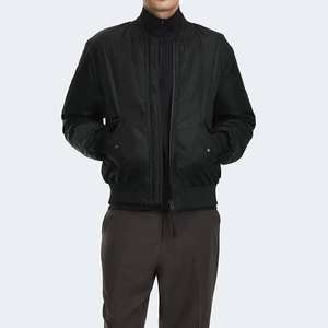 Chaqueta Universitaria Negra para Hombre, Estilo Patchwork Clásico, Ligera, Informal, Cortavientos, con Cuello Alto de Lona - Product Image 2