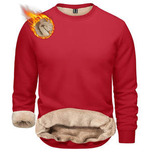 Sudadera de manga larga con forro de Sherpa de gran tamaño lavado Retro para hombre, ropa de calle de algodón orgánico pesado 380 GSM para invierno - Product Image 4