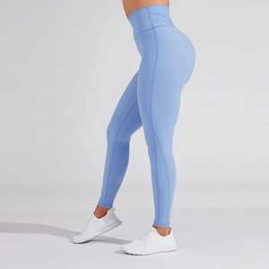 Women's Quick Dry Yoga <b>Leggings</b> High Waist 100% Cotton <b>Silk</b> and Spandex Skinny Fit for Gym Seasonal Knitted Fabric with Logo - Product Image 6