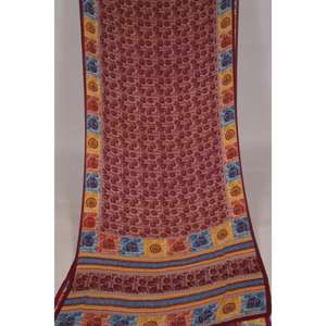 Tela de seda floral India vintage de 5 yardas, material de arte textil bohemio para acolchar costura y proyectos de arte para las estaciones de otoño - Product Image 1