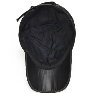5-Panel Plain Cotton Baseball Cap and Trucker <b>Hat</b> Black Embroidered with <b>Waterproof</b> Terry and Jersey Fabric - Product Image 6