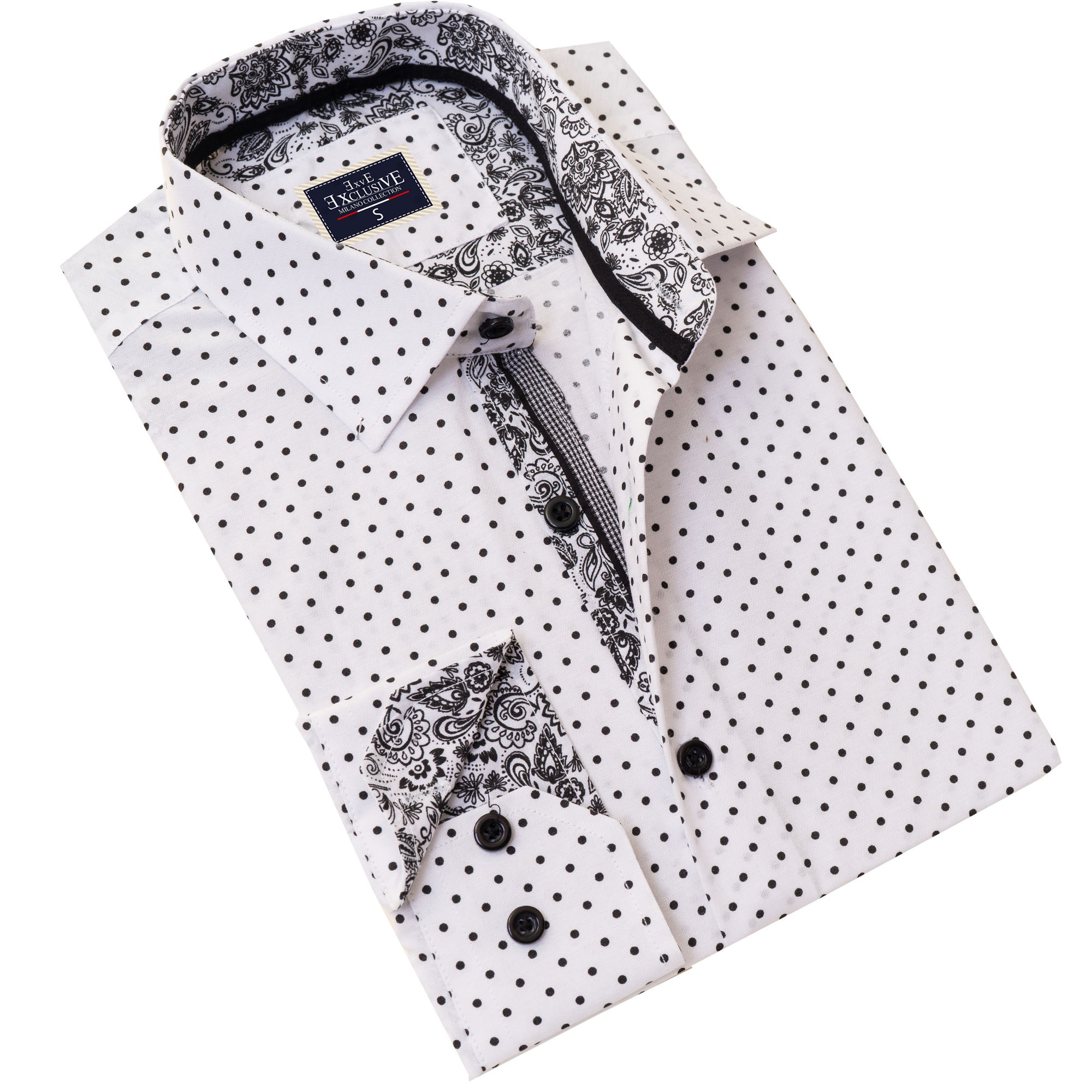 Polka Dot Shirt - White Men's Casual Fashion Design