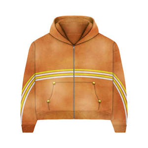 Conjunto de chándal para hombre, informal, con sudadera con capucha y pantalones acampanados, estampado, desgastado, transpirable, de algodón, para invierno, con efecto descolorido por el sol y ácido - Product Image 1