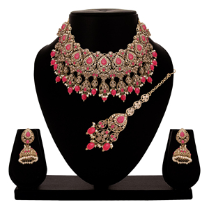 Joyería nupcial AD inversa, collar de forma ovalada AD inversa, collar indio tradicional, joyería nupcial de diseñador. - Product Image 1