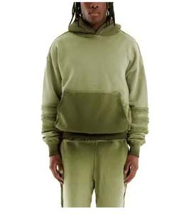 Sweat à capuche brodé zippé délavé à l'acide en éponge française personnalisé pour hommes imprimé d'automne Techniques de teinture unie Boxy Crop Zip ups - Product Image 3