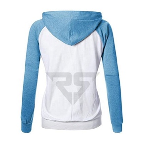 Sudadera con capucha blanca de algodón de alta calidad con logotipo personalizado sudaderas con capucha con cremallera de gran tamaño para mujer - Product Image 5
