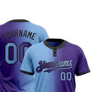 Vente en gros de maillots de baseball sur mesure, couleurs vierges personnalisées avec logo et col en V à séchage rapide pour adultes - Product Image 4