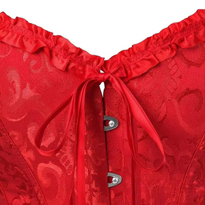 Elegant Satin Breathable Eco-Friendly Embroidery Custom Design <b>Corset</b> Body Shaping Shapewear Slimming Waist Trainer Bustier Top - Product Image 5