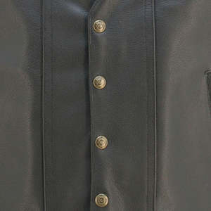 Chaleco de Cuero Gótico de Invierno para Hombre, Transpirable, con Cierre de Botones, Bolsillos Laterales, Cintura Ajustable con Cordones, Estilo Motero - Product Image 3