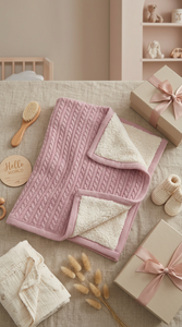 Custom Knitted European Style Baby Blanket 100% Organic Cotton Floral/Animal/<b>Striped</b>/Cartoon Newborn Swaddling Wrap Eco-Friendly - Product Image 6