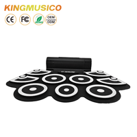 Kit de batterie électronique pliable en silicone, pad de batterie enroulable, enregistrement et lecture, double haut-parleurs, jeu DTX, pratique à domicile