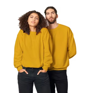 2025 sudadera Unisex algodón polar OEM venta al por mayor personalizado mostaza mujer sudadera Regularfit cuello redondo XXL DTF logotipos impresos - Product Image 1