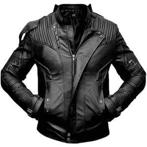 Veste d'hiver personnalisée pour hommes en cuir véritable marron foncé avec fermeture à glissière Vestes en cuir originales - Product Image 3