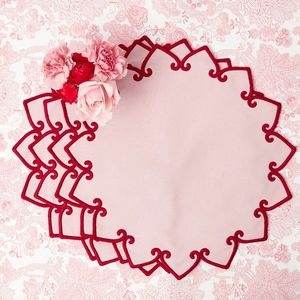 Exquisito mantel de lino bordado, trabajo hecho a mano Floral, Color personalizado, mantel de mesa de comedor con temática real de lujo para tradicional - Product Image 6