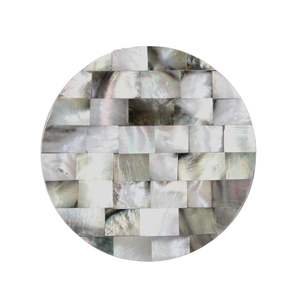 Plateau à thé élégant en nacre, incrustation de coquillages, sous-verre avec logo personnalisé, design européen durable de qualité supérieure - Product Image 5