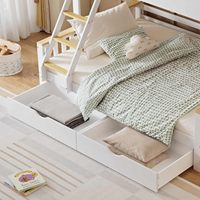 Lit superposé moderne en bois de pin pour enfants avec 2 tiroirs, tailles 90x200cm et 140x200cm pour l'espace des enfants