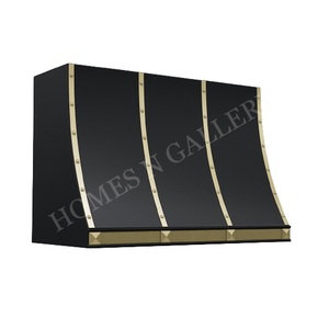 Hotte d'échappement personnalisée en acier de haute qualité, finition noire mate et bande dorée, style antique, qualité supérieure et finition impeccable - Product Image 3
