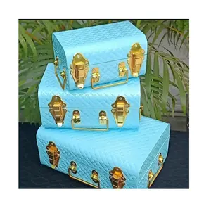 Supplier Of metal Trunk Box Set Of Two Handmade Luxury Fancy Storage Containers Traditional Designer Affordable Trunk Boxes