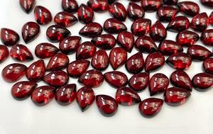 Cabujón natural de pera granate rojo de 3x5mm-Pera granate roja suelta de calidad superior - Product Image 3