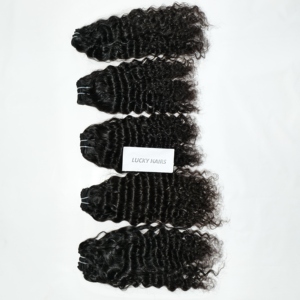 Wholesale Factory Price 100% Unprocessed Raw Bundle Wave Curl Machine Double Weft <b>Curly</b> Black Color Indian Human Hair <b>Extensions</b> - Product Image 2