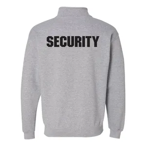 Pull à fermeture éclair personnalisé 1/4 Sweat-shirt de sécurité d'hiver respirant et anti-rétrécissement pour hommes Conception imprimée pour la sécurité du personnel de l'événement - Product Image 5