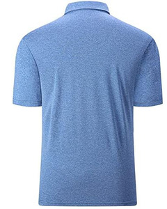 Camiseta de Manga Corta para Hombre, Cuello Redondo, Color Azul Marino, Corte Regular, Color Sólido, Transpirable, Tejido Piqué, 100% Algodón con Spandex, 220g, Casual - Product Image 4