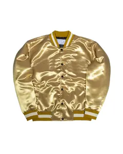 Wholesale Classic Hip Hop Dance Club Satin Casual Bomber Jacket