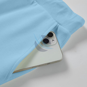 Conjunto corto de sudaderas con capucha para hombre de la mejor calidad, ropa de calle de manga larga de Color sólido con logotipo personalizado y conjunto corto - Product Image 4