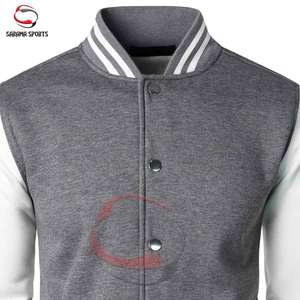 Blouson universitaire personnalisé pour homme, chaud, hiver, style baseball, manches en cuir de mouton, logo brodé, boutons, pour lycée - Product Image 5