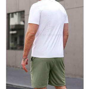 Logotipo personalizado 2025 verano Casual algodón Jogger conjuntos Premium hombres pantalones cortos y camisa con etiqueta privada para la venta - Product Image 3