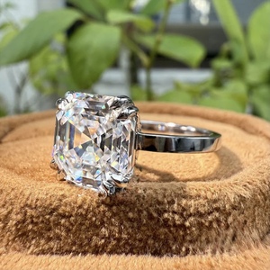 Bague de fiançailles en diamant taille coussin 3,00 CT, or massif 10K, bague solitaire avec sertissage à griffes, taille coussin 9x9mm, bague de mariage - Product Image 3