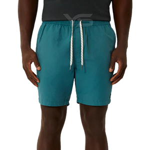 Short décontracté 100% coton pour hommes taille moyenne Short chaud motif respirant Style de rue cordon teint uni solide non tissé - Product Image 1