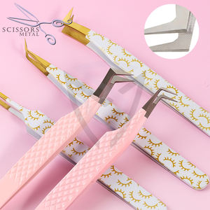 Pince à épiler en acier inoxydable basse quantité minimale de commande pince à cils durable prêt à expédier pince à cils en papier avec logo à prise fine - Product Image 6