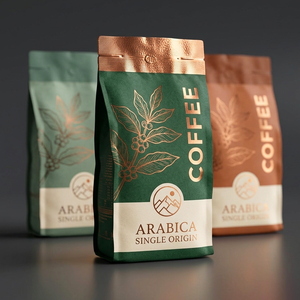 Sacchetti con Chiusura a Zip Personalizzati con Logo Stampato, Buste per Conservazione di Caffè e Alimenti, Sacchetti con Fondo Piatto - Product Image 1