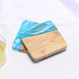 Sous-verres en résine bleu royal et brun, style classique, sous-verres tendance, outils de cuisine fantaisistes, tapis/serviette pour verre/tasse - Product Image 1