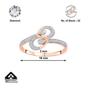 แหวนเพชรทองคำสีเหลืองสดใสสำหรับผู้หญิง - Product Image 5