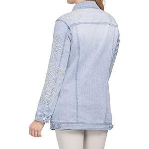 Custom <b>Men's</b> Hooded Varsity Denim <b>Jackets</b> with Animal Print Embroidery 100% Cotton Quick Dry & Breathable Ronpex - Product Image 4