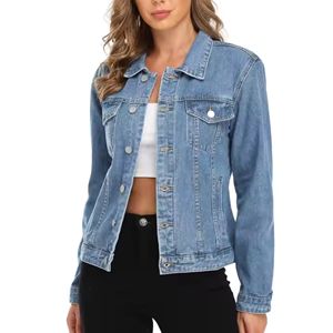 Chaquetas Vaqueras Casuales de Calle para Mujer, con Botones, Manga Larga, Ecológicas, Resistentes al Viento, Transpirables, Otoño/Invierno, Básicas y Modernas - Product Image 5