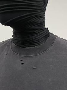 Logotipo personalizado 2025 100% Tela de algodón Lavado ácido Hombres Camisetas personalizadas Peso pesado Desgastado Gran tamaño Lavado ácido Camiseta para hombres - Product Image 4