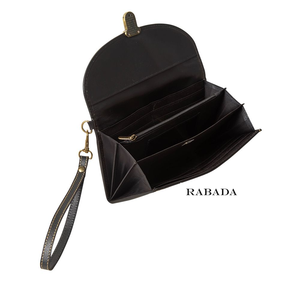 Bolso de mano occidental de cuero genuino hecho a mano con patrón geométrico y cierre de cremallera con ribete de piel Regalo para todas las estaciones para mujer - Product Image 3