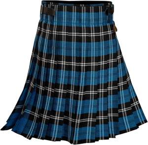 Ceinture en cuir à boucle à motif tartan bleu Ramsay, vêtements écossais pour hommes, matériau durable en acrylique et laine, 2026 - Product Image 1