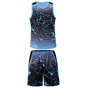 Ensemble de basketball imprimé à livraison rapide, uniformes de basketball unisexes, ensemble complet de maillots d'équipe, respirant, séchage rapide, 100% polyester - Product Image 2