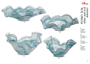 Décoration d'intérieur de luxe Tammaro Home Petalo Teal en verre de Murano, design artisanal italien haut de gamme - Product Image 2