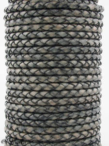 Cordon en cuir tressé multicolore, cordon en cuir véritable rond pour la fabrication de bijoux, colliers, bracelets, fancycordsindia.com - Product Image 3