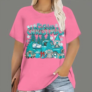 Camisetas impresas en 3D de alta calidad, nueva camisa de gran tamaño con cuello redondo para mujer, camisas de media manga de algodón 100% al por mayor - Product Image 1